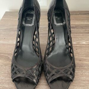 Dior Black Peep-Toe Heels